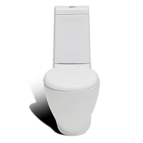 vidaXL Set de Inodoro y Bidé Suelo Pie Cerámica Blanco Váter WC Retrete Bidet