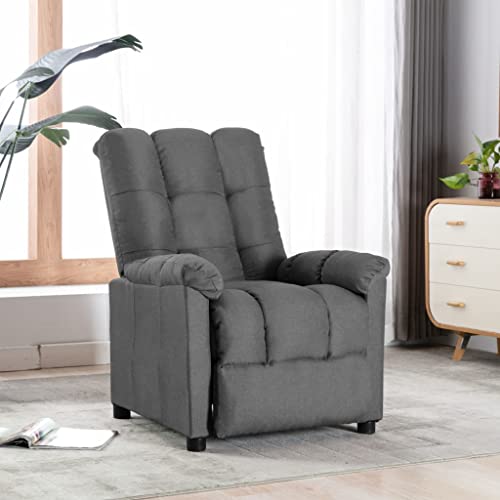 vidaXL Sillón Reclinable TV Reposapiés Respaldo Ajustable Silla Asiento Salón Oficina Relax Mueble Elevador Ergonómico Cómoda de Tela Gris Taupe