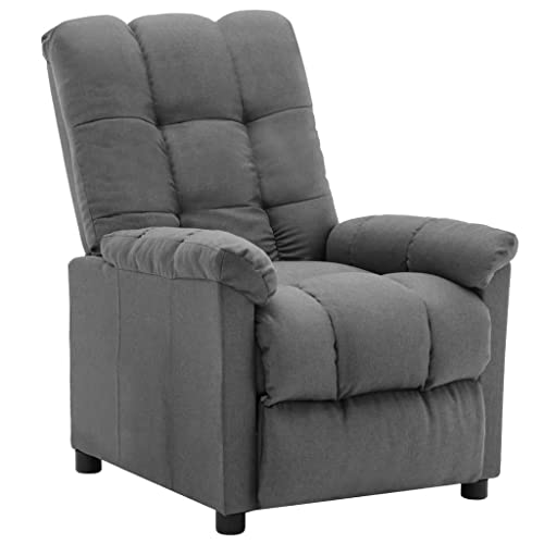 vidaXL Sillón Reclinable TV Reposapiés Respaldo Ajustable Silla Asiento Salón Oficina Relax Mueble Elevador Ergonómico Cómoda de Tela Gris Taupe