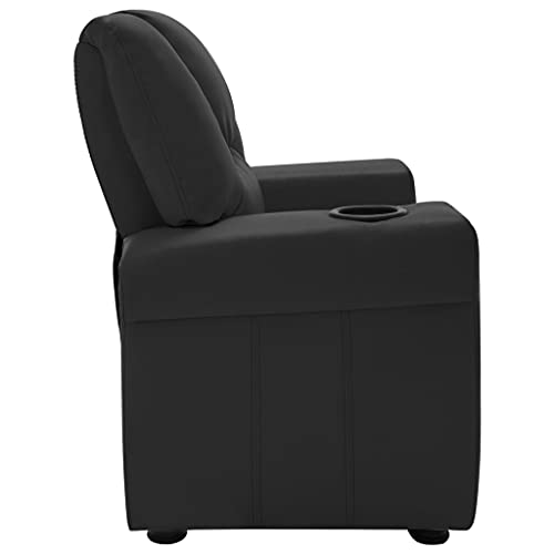 vidaXL Sillón TV Reclinable Respaldo Ajustable Reposapiés Silla Asiento Salón Oficina Muebles Relajante Ergonómico Cuero Sintético Negro