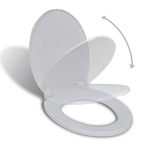 vidaXL Tapa de Inodoro Váter Asiento de Cierre Suave Blanca Ovalada Retrete WC