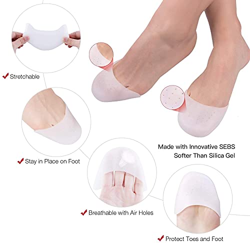 vidoelettronica® Protector de puntas, de silicona para baile clásica, 1 par de cómodas puntas, de silicona para zapatos de ballet, danza clásica, suave, pie sugerido con orificios de aire