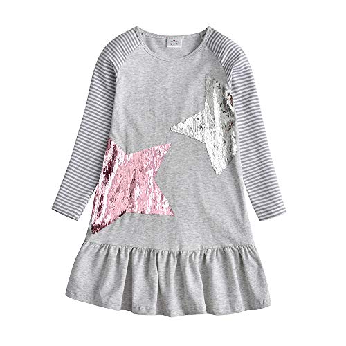 VIKITA Vestido Floral Manga Larga Algodón Niñas 2-8 años LH0777 8T