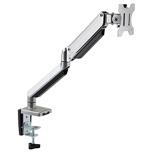 Vinsetto Soporte Monitor para Pantalla LCD LED de 13"-32" VESA 75/100 mm con Brazo de Resorte de Gas Giratorio 360° Altura Ajustable 2 Opciones de Montaje 50x11x19,5-47,5 cm Plata