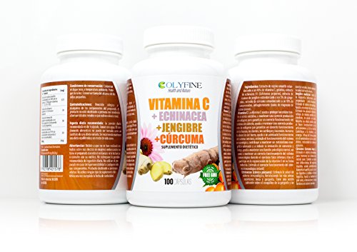 Vitamina C + Echinacea+Jengibre+Curcuma 100 Capsulas