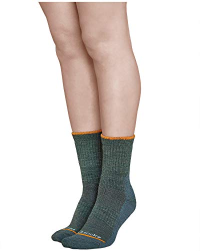 vitsocks Calcetines Senderismo Lana MERINO Trekking Anti-ampollas Mujer Calientes Acolchados, 2x pack: verde gris, 35-38