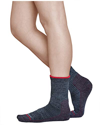 vitsocks Calcetines Senderismo Lana MERINO Trekking Anti-ampollas Mujer Calientes Acolchados, 2x pack: verde gris, 35-38