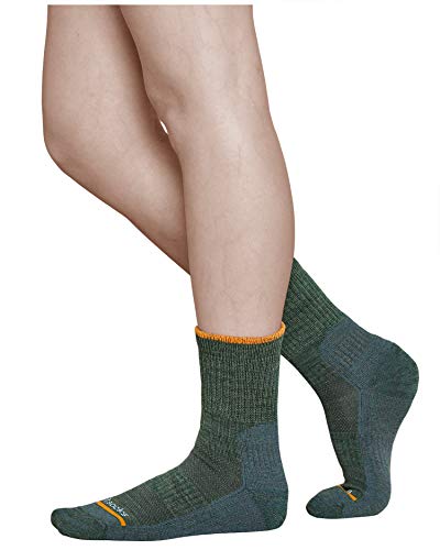 vitsocks Calcetines Senderismo Lana MERINO Trekking Anti-ampollas Mujer Calientes Acolchados, 2x pack: verde gris, 35-38