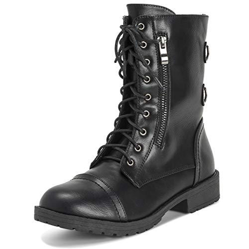 Viva - Botas de media caña con bolsillo exterior y cremallera para mujer, color Negro, talla 37 EU