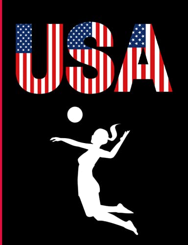 Volleyball USA Composition Notebook: College Ruled Lined Pages