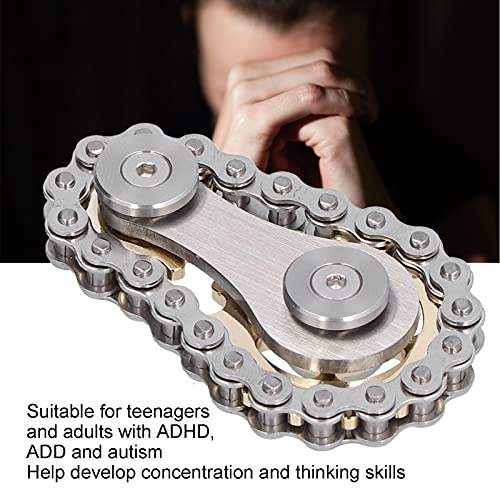 Voluxe Sprocket Toy, Gears Linkage Chain Toy Travel Portable Acero Inoxidable para Niños para ADHD Add Autism para Home Office para Adultos(Color de Base)