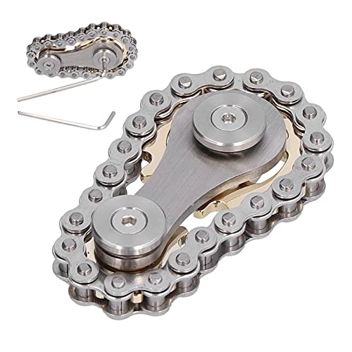 Voluxe Sprocket Toy, Gears Linkage Chain Toy Travel Portable Acero Inoxidable para Niños para ADHD Add Autism para Home Office para Adultos(Color de Base)