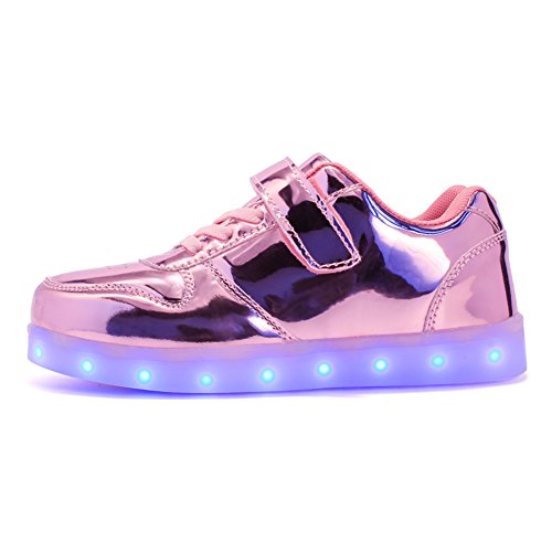 Voovix Kids Low-Top Led Light Up Shoes con Control Remoto Zapatos con Luces para niños y niñas(Rosa01,EU30/CN30)