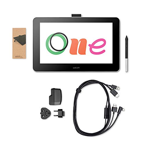 Wacom One Creative Pen Display de 13.3" con Software Incluido para Esbozo y Dibujo en Pantalla, 1920 x 1080 Full HD, Colores Vivos y lápiz Digital preciso, óptima para Oficina en casa y e-Learning