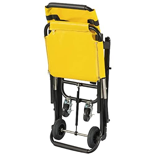 WANJIA Camilla de Escalera, Silla de Ruedas de aleación de Aluminio sobre orugas para Subir y Bajar escaleras, Silla de evacuación de Bombero de Ambulancia de Emergencia Plegable portátil,Amarillo