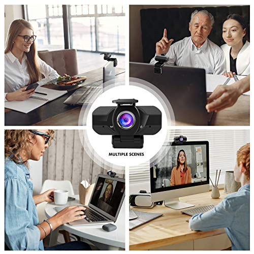 Webcam 1080P Full HD con Micrófono Y Cubierta de Privacidad, GUORUI 1080P Webcame USB Web Camera con Trípode, para Portátil Videollamadas, Conferencias, Juegos, Plug y Play, Cámara Web de Enfoque Fijo