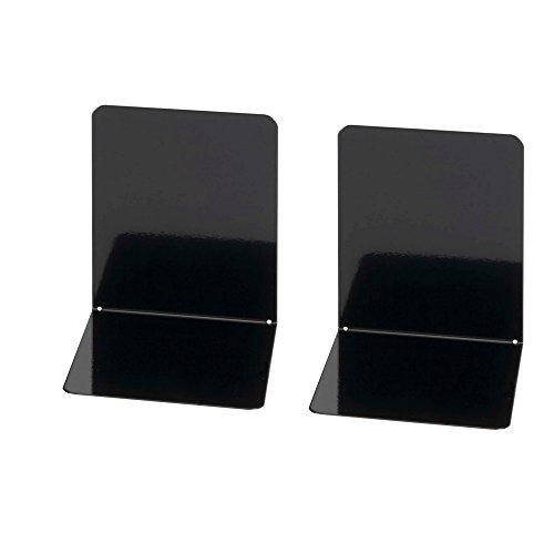 Wedo 1021101 - Sujetalibros de metal, ancho, 2 unidades, 14 x 12 x 14 cm, color negro