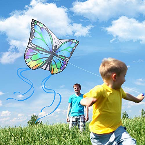 weeyin Cometas de Mariposa para niños y Adultos,Cometa acrobática con Cordón y Cola de la Cometa para Niños y Adultos Principiantes,Juegos al Aire Libre,Viaje a La Playa, Regalo de Cometas