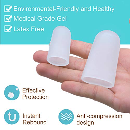 Welnove 12 protectores de punta de gel – cojines y protege al callo y maíz, alivio de las uñas de los pies perdidas o encarnadas (tamaño grande y mediano)