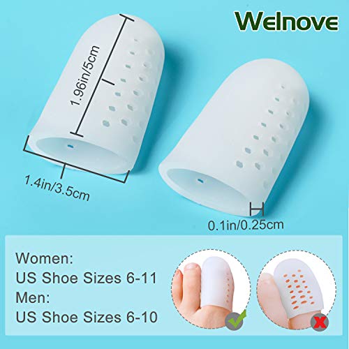 Welnove Protector Dedos Pie 10 Piezas Tapones para Dedos en Gel Previene Callos y Ampollas Para Hombres y Mujeres