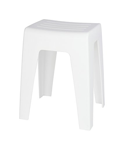 WENKO Taburete baño Kumba blanco - Taburete, asiento-taburete, taburete de salón, Polipropileno, 38 x 47 x 32 cm, Blanco