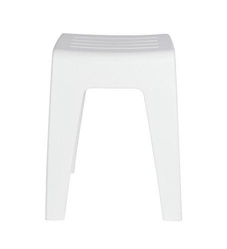 WENKO Taburete baño Kumba blanco - Taburete, asiento-taburete, taburete de salón, Polipropileno, 38 x 47 x 32 cm, Blanco