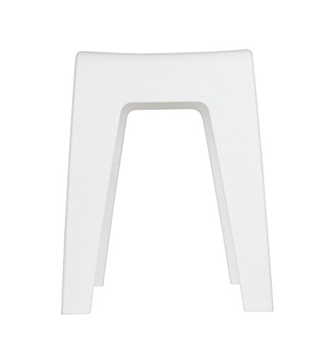 WENKO Taburete baño Kumba blanco - Taburete, asiento-taburete, taburete de salón, Polipropileno, 38 x 47 x 32 cm, Blanco