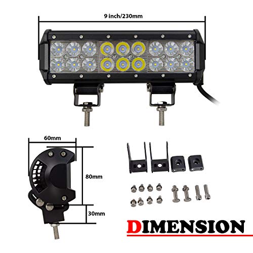 Willpower 23.5 cm 54W Spot Flood LED barra de luz de trabajo SUV 4WD conducción antiniebla Luces