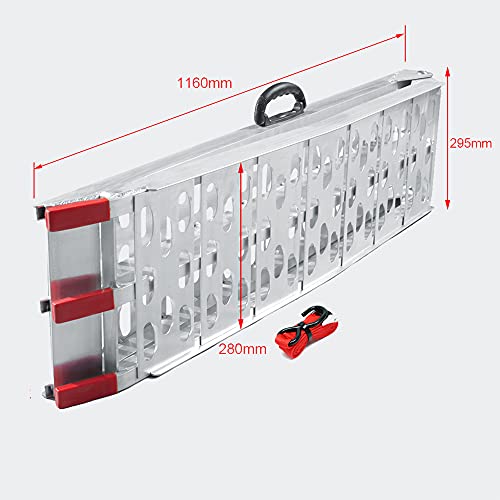 WilTec Rampa Carga Motocicletas ATV Aluminio Plegable Quads Motos Vehículos Ayuda Transporte 226cm 340kg