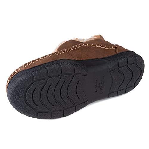 Wishcotton zapatillas de microgamuza para hombre, con forro polar cálido, de espuma viscoelástica, para interiores y exteriores, Coffee, 44 EU