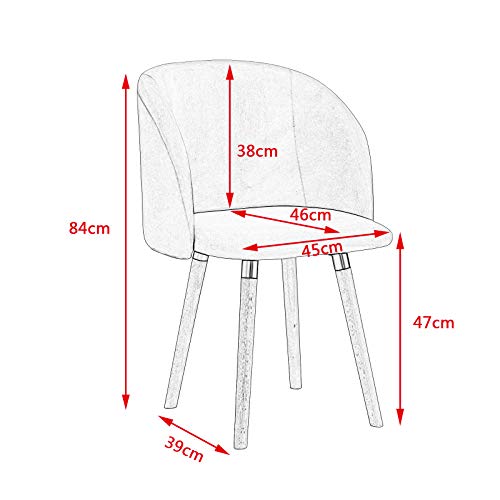 WOLTU 1x Sillas de Comedor Nordicas Estilo Vintage Dining Chairs Juego de 1 Sillas de Cocina Sillas Tapizadas en Terciopelo Silla de Conferencia Silla de Escritorio Rosa BH121rs-1