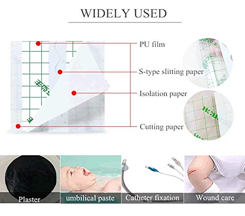 wordmo 20 piezas adhesiva transparente resistente al agua la herida médica cinta de vendaje de yeso fijador tramo de fijación de la cinta tatuaje Reparación del Tatuaje Pegatinas Protectora,15cmx15cm