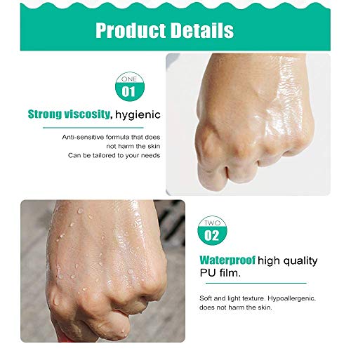 wordmo 20 piezas adhesiva transparente resistente al agua la herida médica cinta de vendaje de yeso fijador tramo de fijación de la cinta tatuaje Reparación del Tatuaje Pegatinas Protectora,15cmx15cm