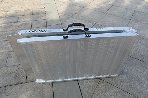 WORHAN® Rampa de Carga 400kg Moto Rigida Robusta Plegable Plataforma Silla de Ruedas Aluminio Superficie Ultra Antideslizante HR7