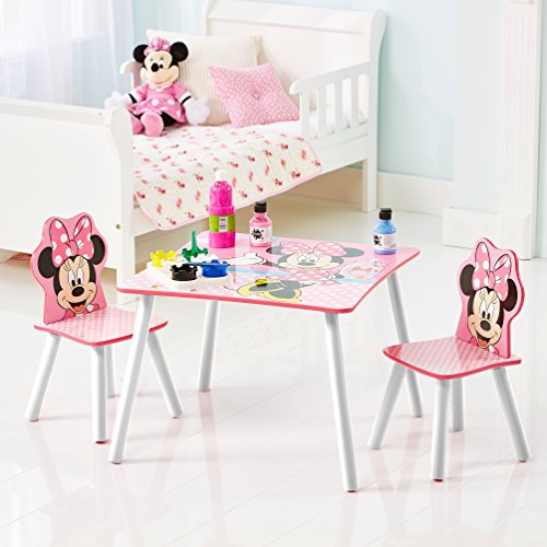 Worlds Apart Disney Conjunto de Mesa y Dos sillas, Madera, Rosa, One Size