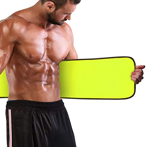 WOSTOO Faja Reductora Hombre Mujer, Fajas Lumbar Adelgazar Ajustable Neopreno con Bolsa Teléfono, Cinturón Abdominal para Entrenamiento Fitness en Casa Gimnasio