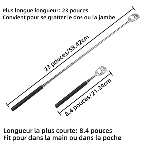 WOVTE Rascador de espalda telescópico con forma de garra de oso negro