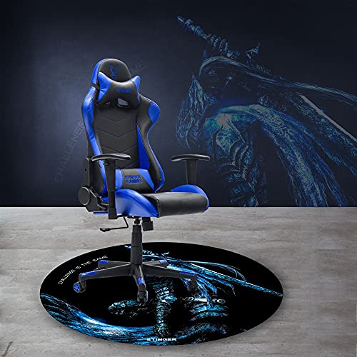 Woxter Stinger Floorpad Blue - Alfombrilla Gaming de Suelo, Tapete Protector para Suelo - Resistente al Agua, Lavable, 100% Microfibra, Diámetro 120 cm, Color Azul