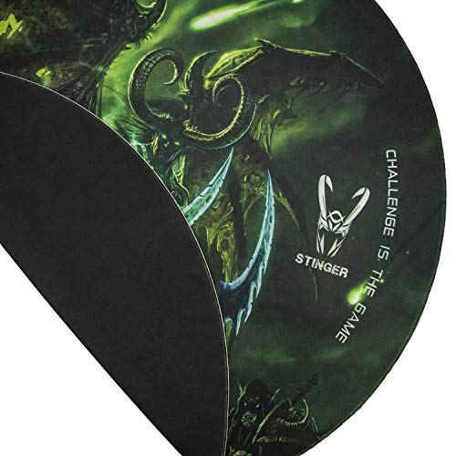 Woxter Stinger Floorpad Green - Alfombrilla Gaming de Suelo, Tapete Protector para Suelo - Resistente al Agua, Lavable, 100% Microfibra, Diámetro 120 cm, Color Verde