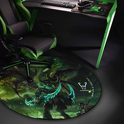 Woxter Stinger Floorpad Green - Alfombrilla Gaming de Suelo, Tapete Protector para Suelo - Resistente al Agua, Lavable, 100% Microfibra, Diámetro 120 cm, Color Verde