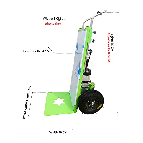 WSHA Carro eléctrico para Subir escaleras 200LBS Carro de Mano para Subir y Bajar escaleras con batería 48V / 13AH 800W