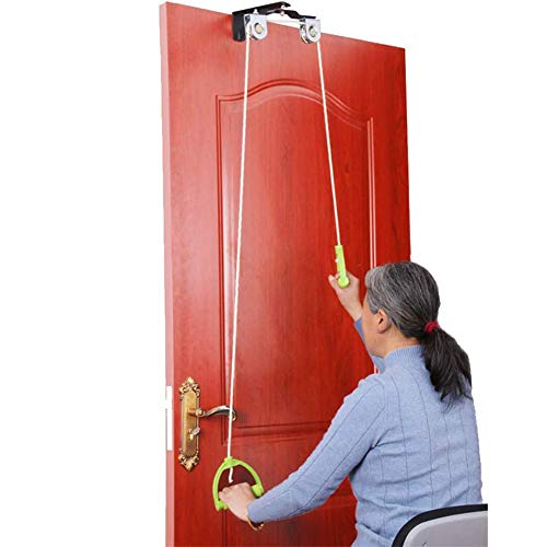 WSN Ejercicio sobre la Puerta Polea de Hombro sobre la Cabeza, con Soporte de Metal extendido, Ejercicio de rehabilitación de Entrenamiento de Fuerza para Fisioterapia Independiente en el hogar