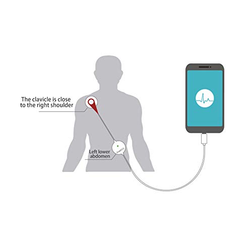 WSN Monitor de frecuencia cardíaca EKG portátil, Dispositivo de monitorización cardíaca cardíaca ECG portátil de Mano Máquina de electrocardiograma, para Uso físico Bienestar General,iOS