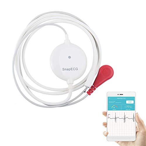 WSN Monitor de frecuencia cardíaca EKG portátil, Dispositivo de monitorización cardíaca cardíaca ECG portátil de Mano Máquina de electrocardiograma, para Uso físico Bienestar General,iOS