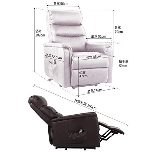 WSN Telesilla eléctrica para Personas Mayores, Sillón con reposapiés Sofá reclinable, sillón ergonómico 110 ° -145 ° Ajustable Ayuda a Las Mujeres Embarazadas a Ponerse de pie,D