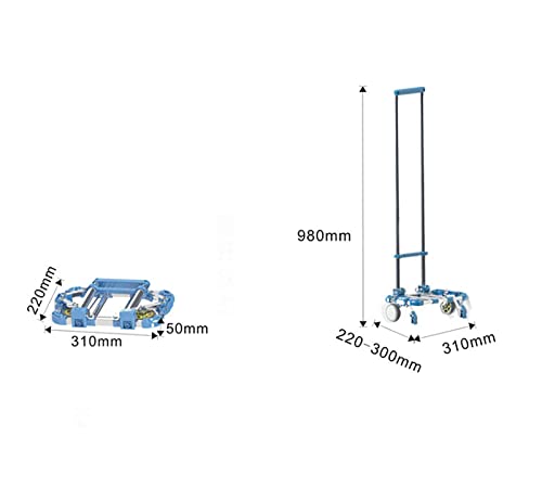 WYB Carro De Escalera Portátil Carro De Escalada Carro De Equipaje Plegable De Coche Carro De Equipaje De Aleación De Aluminio De Viaje Portátil Carga Máxima 30 Kg,Negro