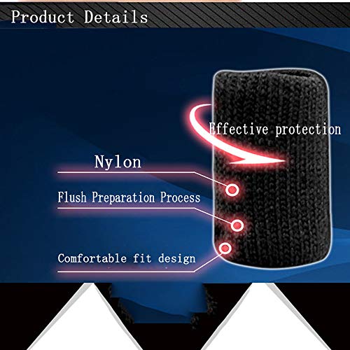 XDSP Protector elástico para Dedos, Protector de Dedos, Protector Elástico Vendas Bandas Finger Guard para Baloncesto Voleibol Bádminton (Black)