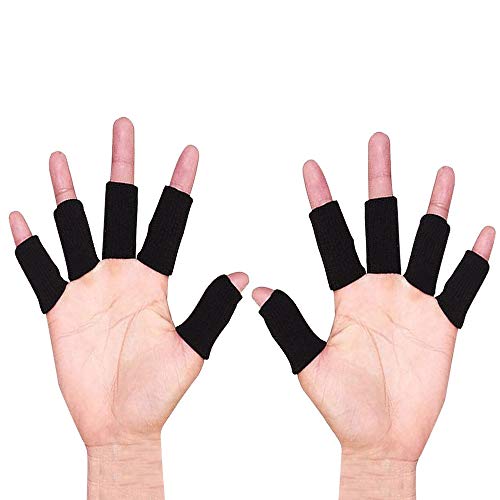 XDSP Protector elástico para Dedos, Protector de Dedos, Protector Elástico Vendas Bandas Finger Guard para Baloncesto Voleibol Bádminton (Black)