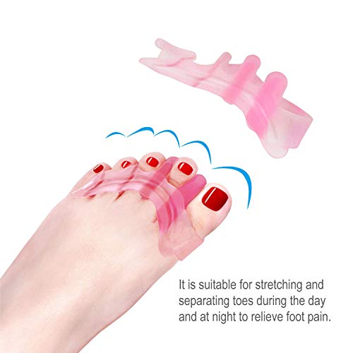 Xinwanhong Toe Separators Gel Bunion Corrector Hallux Valgus Protectores Yoga Claw Toe Tablilla Hammer Toe Enderezadora Bunion Alivio Correcto Toes Protector,Pink