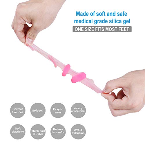 Xinwanhong Toe Separators Gel Bunion Corrector Hallux Valgus Protectores Yoga Claw Toe Tablilla Hammer Toe Enderezadora Bunion Alivio Correcto Toes Protector,Pink